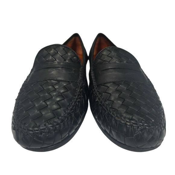 Allen Edmonds St. Lucia Loafers Mens 10.5 B Black Woven Leather Made in Italy - Picture 9 of 13
